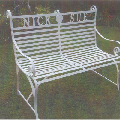 white bench